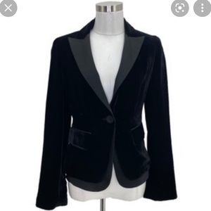 BCBGMaxAzria Black Velvet Tuxedo Blazer